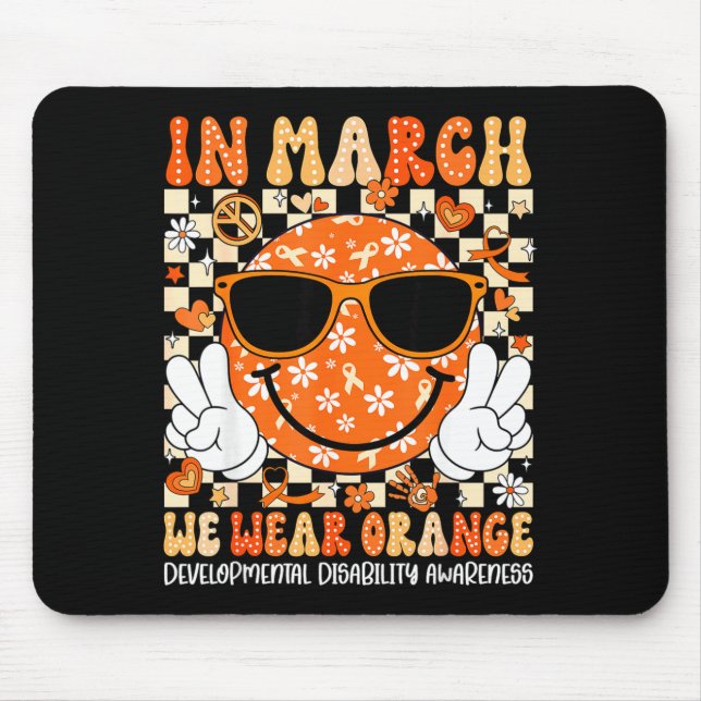 In march wear orange developmental disability mouse mat (Front)