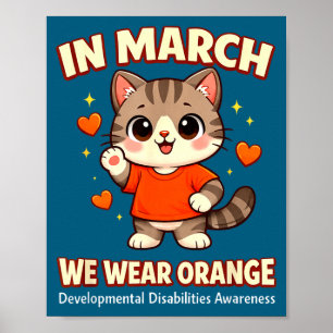 In march wear orange developmental disability poster