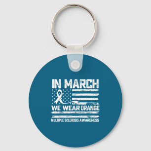 In march wear orange multiple sclerosis awareness key ring