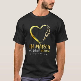 In March Wear Yellow Butterflies Endometriosis Awa T-Shirt