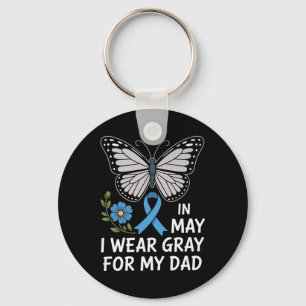 In May I Wear Grey Ribbon Brain Tumour Awareness A Key Ring