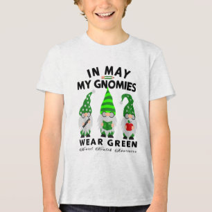 In May My Gnomies Wear Green For Mental Health Awa Tri-Blend Shirt