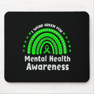 In May We Wear Green For Mental Health Awareness M Mouse Mat