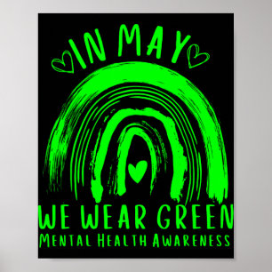 In May We Wear Green Mental Health Awareness 2  Poster
