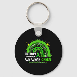 In May We Wear Green Mental Health Awareness 3 Key Ring