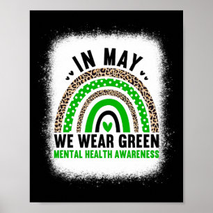 In May We Wear Green - Rainbow Mental Health Aware Poster