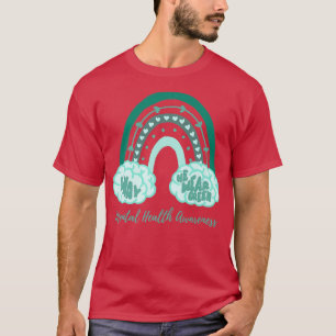 In May We Wear Green Rainbow Mental Health Awarene T-Shirt