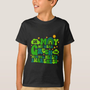 In May We Wear Green Retro Mental Health Awareness T-Shirt