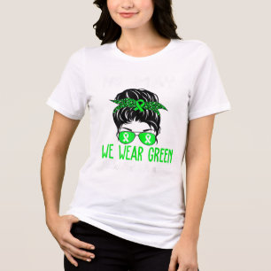 In May We Wear Green Ribbon Mental Health Awarenes Tri-Blend Shirt