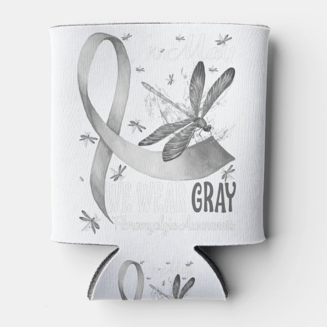 In May We Wear Grey Brain Cancer Awareness Can Cooler (Front)