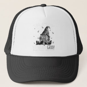 In May We Wear Grey Brain Cancer Awareness Grey Trucker Hat