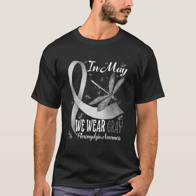 In May We Wear Grey Brain Cancer Awareness T-Shirt (Front)