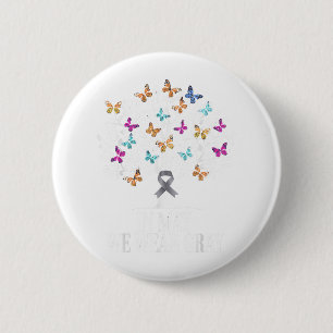 In May We Wear Grey Butterfly Tree Brain Cancer Aw 6 Cm Round Badge
