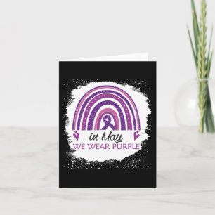 In May We Wear Purple Bleached Rainbow Fibromyalgi Card