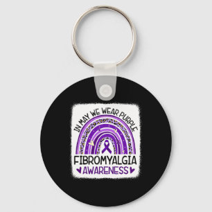 In May We Wear Purple Fibromyalgia Awareness 2 Key Ring