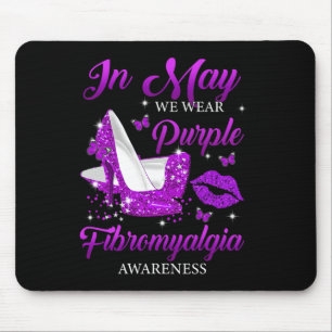 In May We Wear Purple High Heels Fibromyalgia Awar Mouse Mat