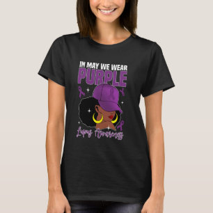 In May We Wear Purple Lupus Awareness Afro America T-Shirt