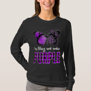 In May We Wear Purple Plaid Lupus Awareness Butter T-Shirt