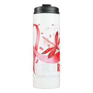 In May We Wear Red Stroke Awareness Dragonfly Thermal Tumbler