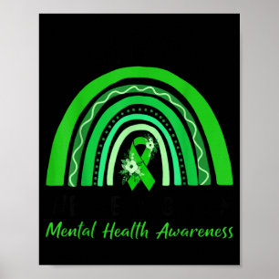 in May Wear Green Mental Health Awareness Men Poster
