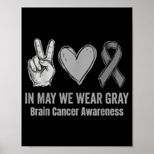 In may wear grey brain tumour awareness brain poster