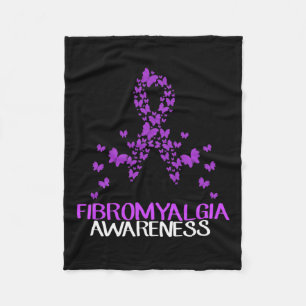 In May Wear Purple Fibromyalgia Butterfly Fibro Aw Fleece Blanket