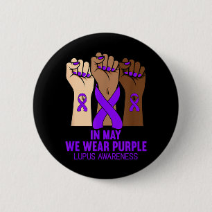 In May Wear Purple Lupus Awareness Purple Month 6 Cm Round Badge