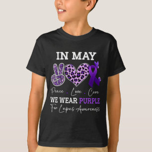 In May Wear Purple Lupus Awareness Ribbon Purple T-Shirt