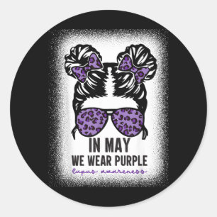In May Wear Purple Systemic Lupus Erythematosus Classic Round Sticker