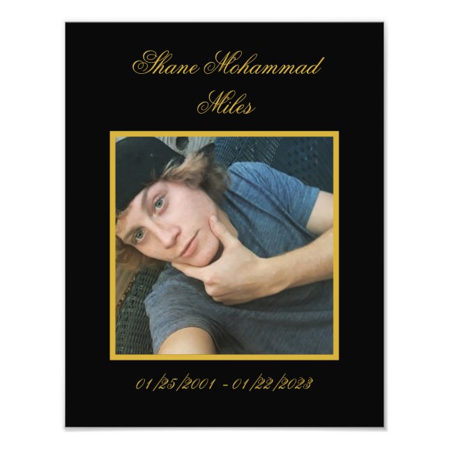In Memoriam Bereavement Customised  Photo Print (Front)