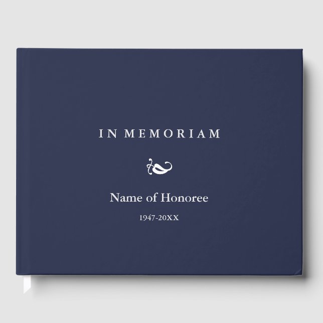 In Memoriam Elegant Memorial Guest Book (Front)