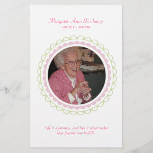 In Memoriam Loving Memory Funeral Photo Hand Out Flyer