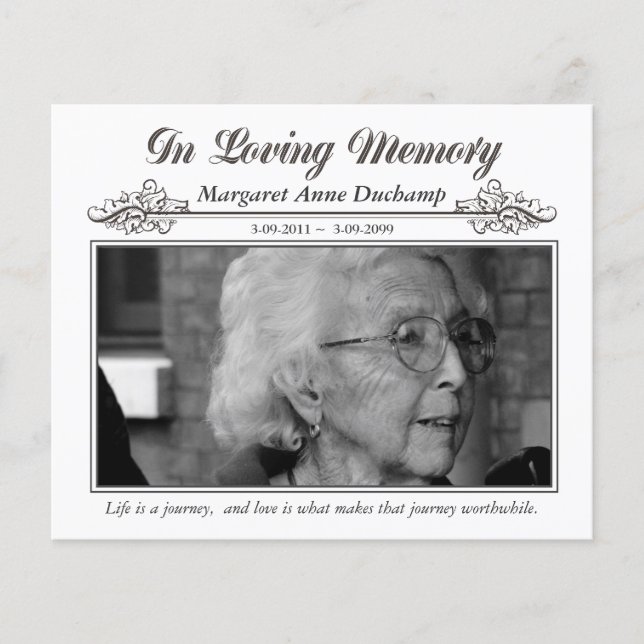 In Memoriam Loving Memory Funeral Photo Hand Out Flyer (Front)