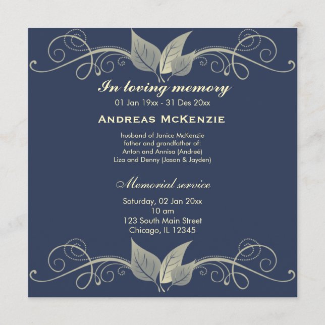 In Memoriam Programme (Front)