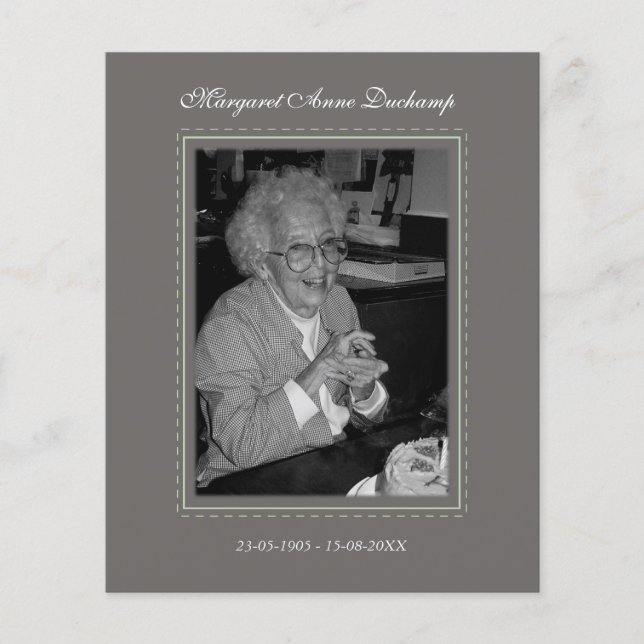 In Memoriam Remembrance Death Notice Photo Flyer (Front)