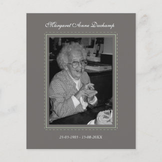 In Memoriam Remembrance Death Notice Photo Flyer