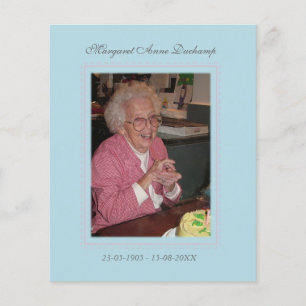 In Memoriam Remembrance Death Notice Photo Flyer