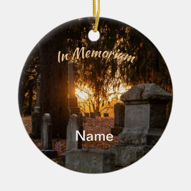 In Memoriam Sunset Ceramic Tree Decoration (Front)