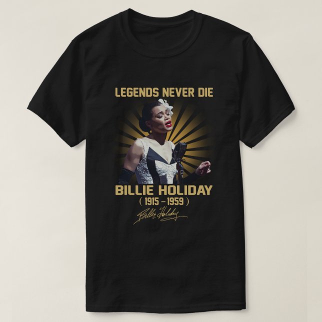 In Memories Of Billie Holiday Music Legend T-Shirt (Design Front)