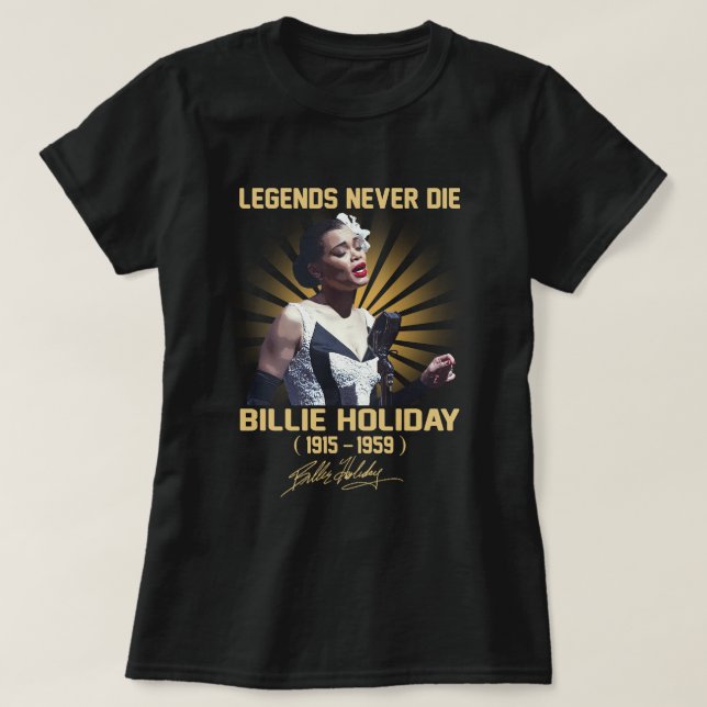 In Memories Of Billie Holiday Music Legend T-Shirt (Design Front)