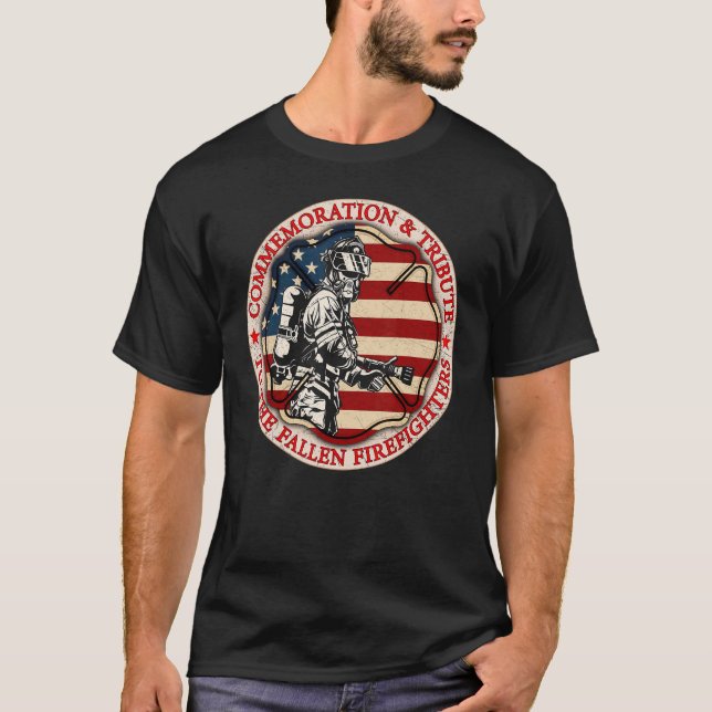 In Memory And Honour Of Firefighters Remembering T T-Shirt (Front)