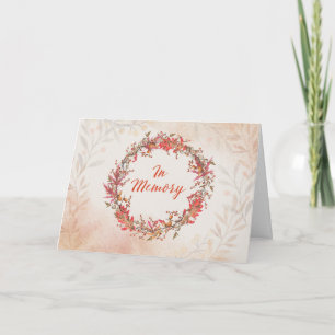 In Memory at Thanksgiving With Autumn Wreath Card