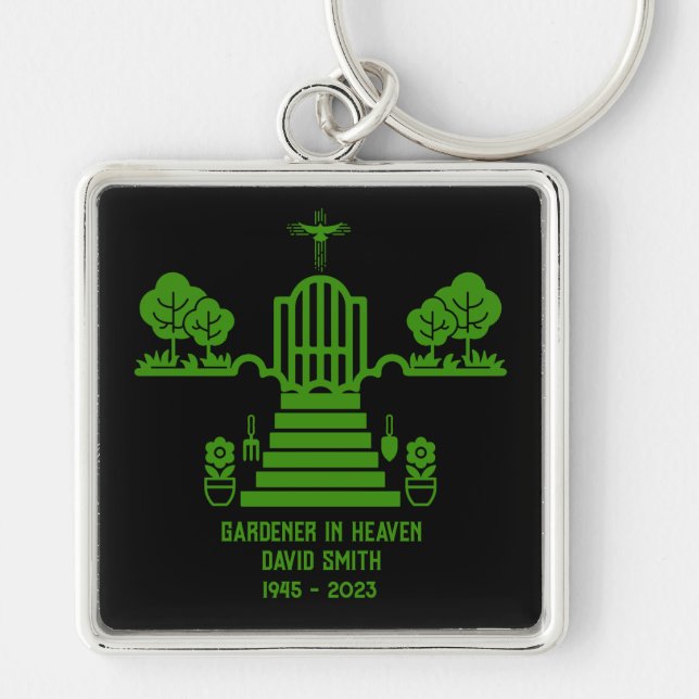 In Memory Bereavement Gardener Funeral Key Ring (Front)