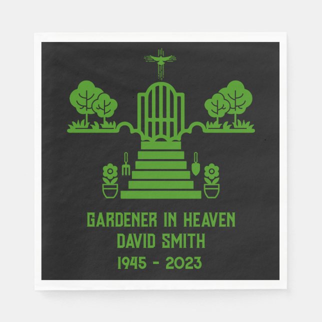 In Memory Bereavement Gardener Funeral Napkin (Front)