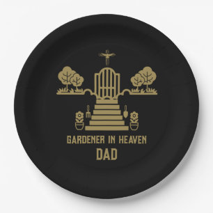 In Memory Bereavement Gardener Funeral Paper Plate