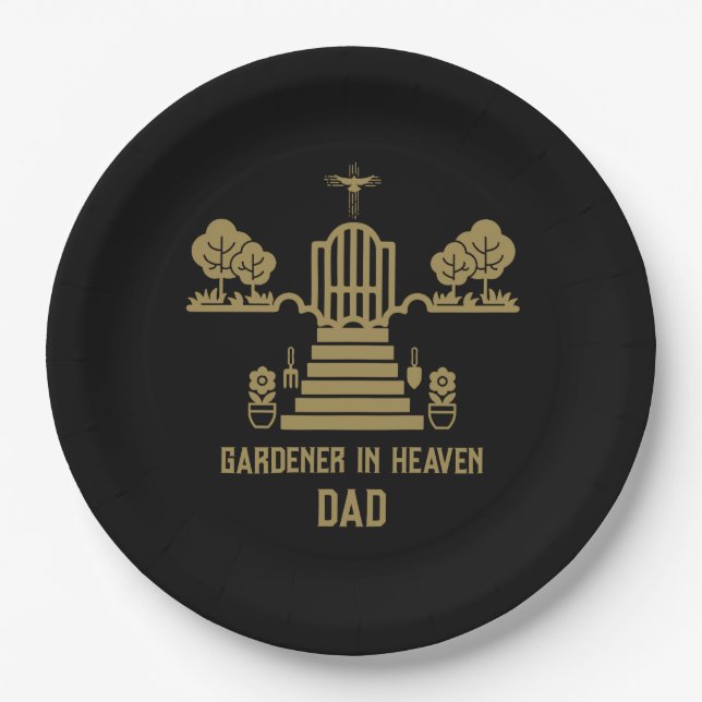 In Memory Bereavement Gardener Funeral Paper Plate (Front)
