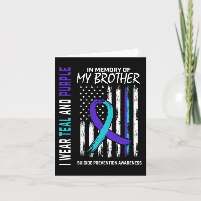 In Memory Brother Suicide Awareness Prevention Ame Card (Front)