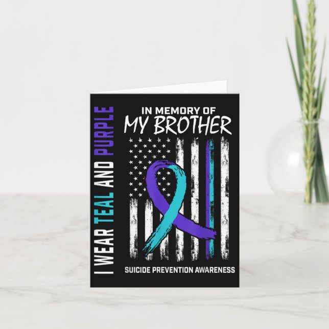 In Memory Brother Suicide Awareness Prevention Ame Card (Front)