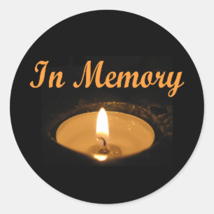 In Memory Candle Glow Classic Round Sticker