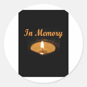 In Memory Candle Glow Classic Round Sticker